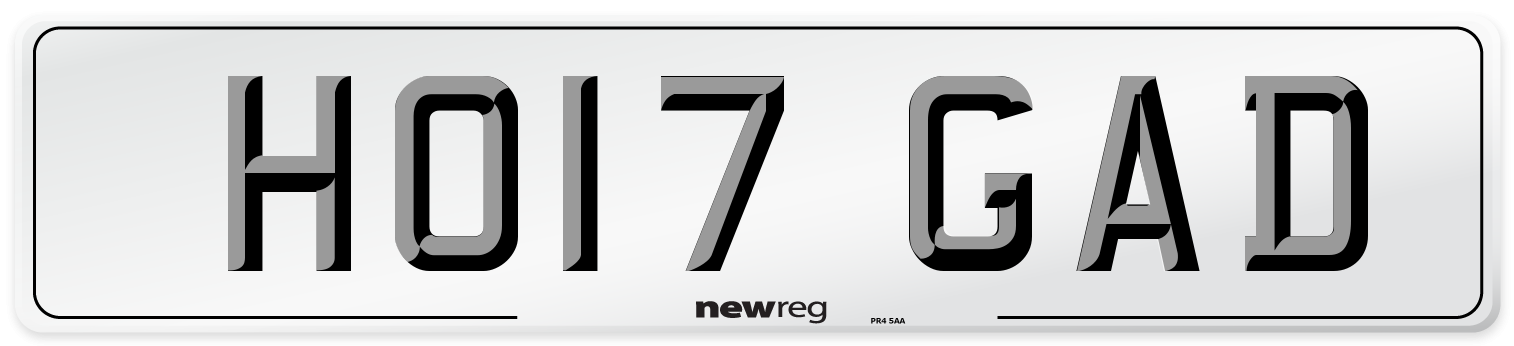 HO17 GAD Number Plate from New Reg